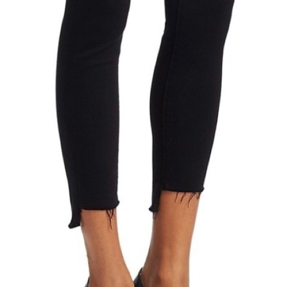 Frame Denim Le Skinny de Jeanne Raw-Edge Step Hem Jeans Size 25 Black Wash - Picture 4 of 14